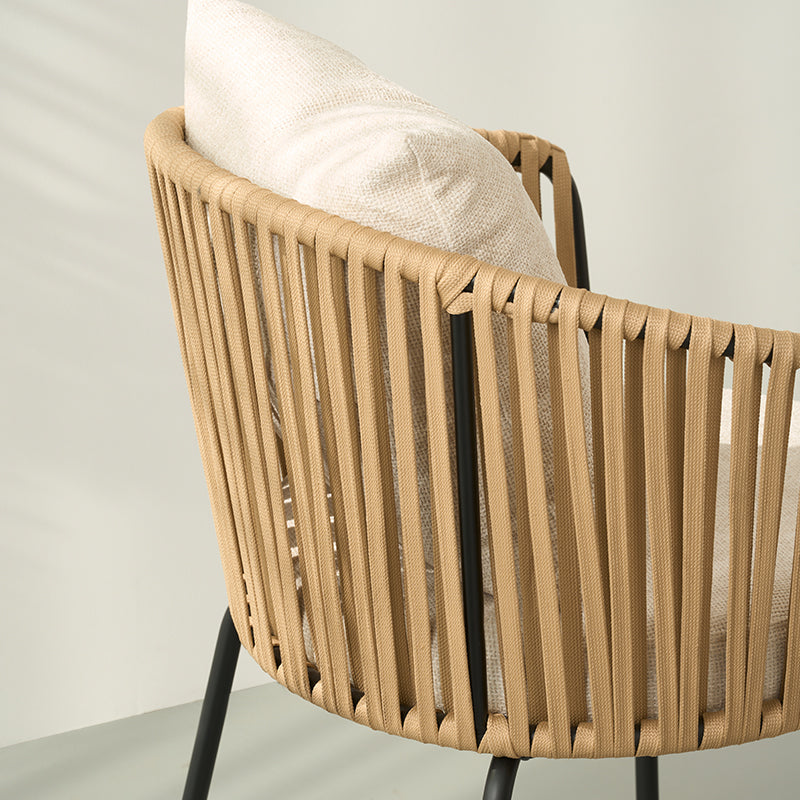 Silla de jardín con reposabrazos Louisa [Lote de 1] [Tejido efecto lino]