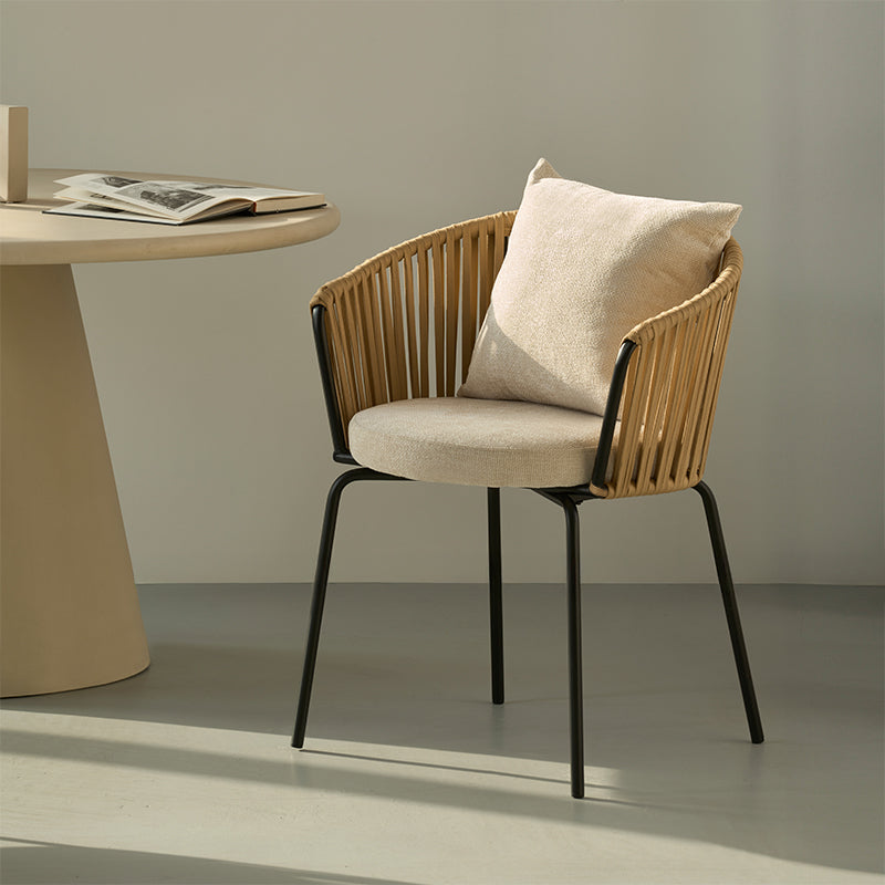 Silla de jardín con reposabrazos Louisa [Lote de 1] [Tejido efecto lino]