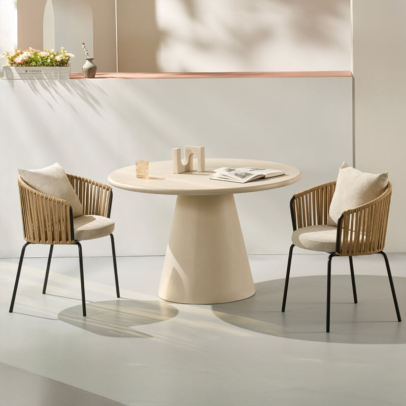 Silla de jardín con reposabrazos Louisa [Lote de 1] [Tejido efecto lino]