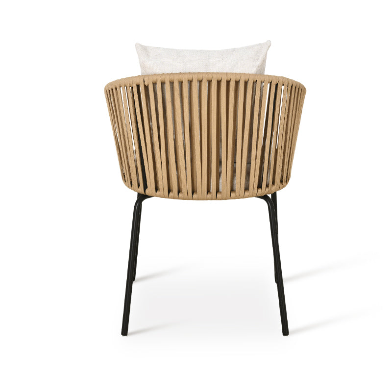 Silla de jardín con reposabrazos Louisa [Lote de 1] [Tejido efecto lino]