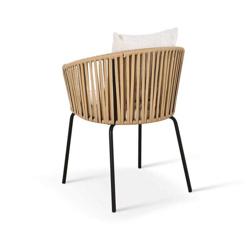 Silla de jardín con reposabrazos Louisa [Lote de 1] [Tejido efecto lino]