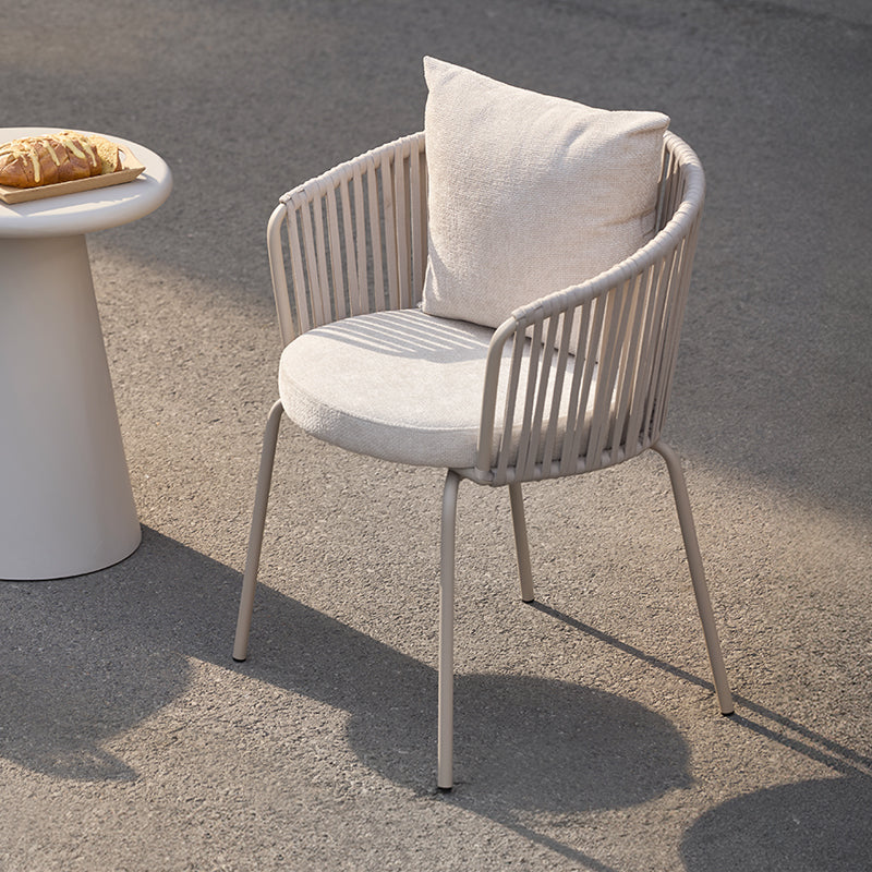 Silla de jardín con reposabrazos Louisa [Lote de 1] [Tejido efecto lino]