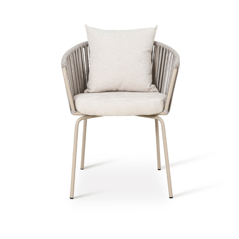 Silla de jardín con reposabrazos Louisa [Lote de 1] [Tejido efecto lino]