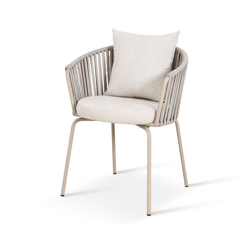 Silla de jardín con reposabrazos Louisa [Lote de 1] [Tejido efecto lino]