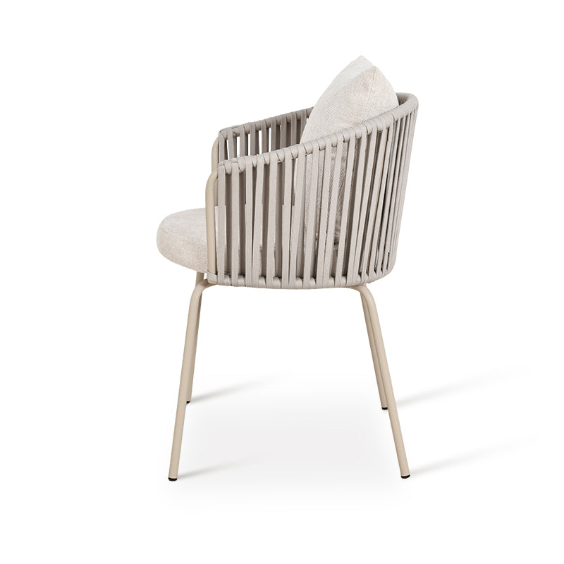 Silla de jardín con reposabrazos Louisa [Lote de 1] [Tejido efecto lino]