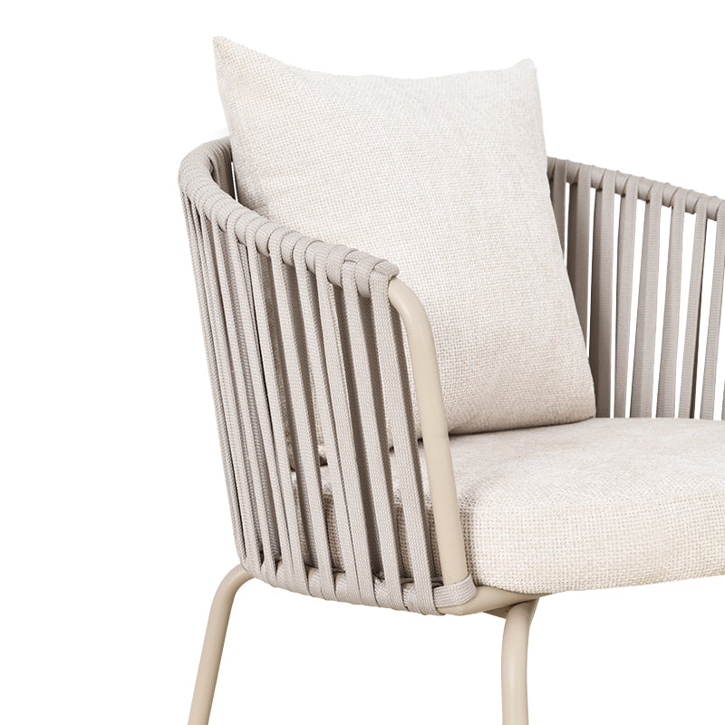 Silla de jardín con reposabrazos Louisa [Lote de 1] [Tejido efecto lino]