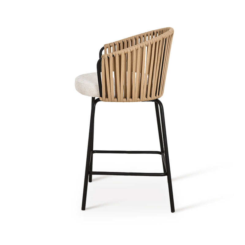 Taburete exterior Louisa en efecto lino con reposabrazos 65cm [Lote de 2]