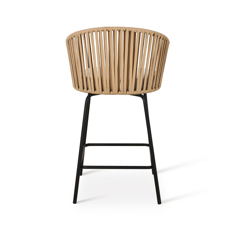 Taburete exterior Louisa en efecto lino con reposabrazos 65cm [Lote de 2]