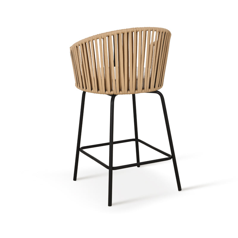 Taburete exterior Louisa en efecto lino con reposabrazos 65cm [Lote de 2]