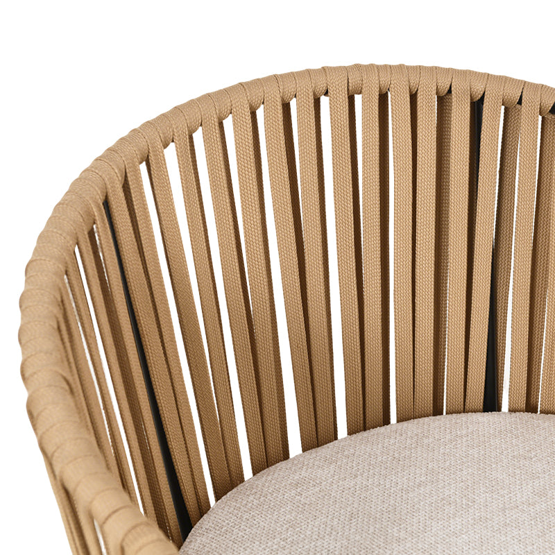 Taburete exterior Louisa en efecto lino con reposabrazos 65cm [Lote de 2]