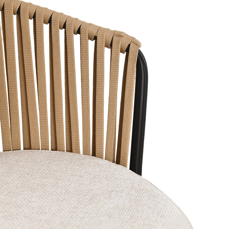 Taburete exterior Louisa en efecto lino con reposabrazos 65cm [Lote de 2]