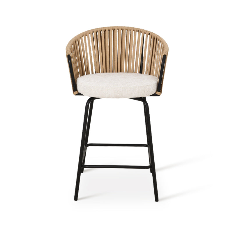 Taburete exterior Louisa en efecto lino con reposabrazos 65cm [Lote de 2]