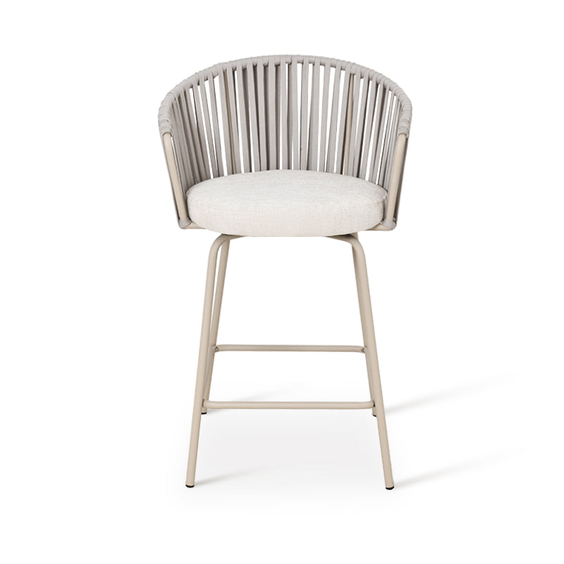 Taburete exterior Louisa en efecto lino con reposabrazos 65cm [Lote de 2]