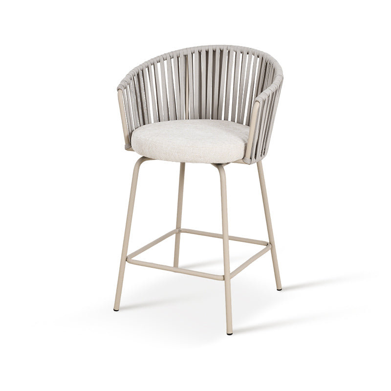 Taburete exterior Louisa en efecto lino con reposabrazos 65cm [Lote de 2]