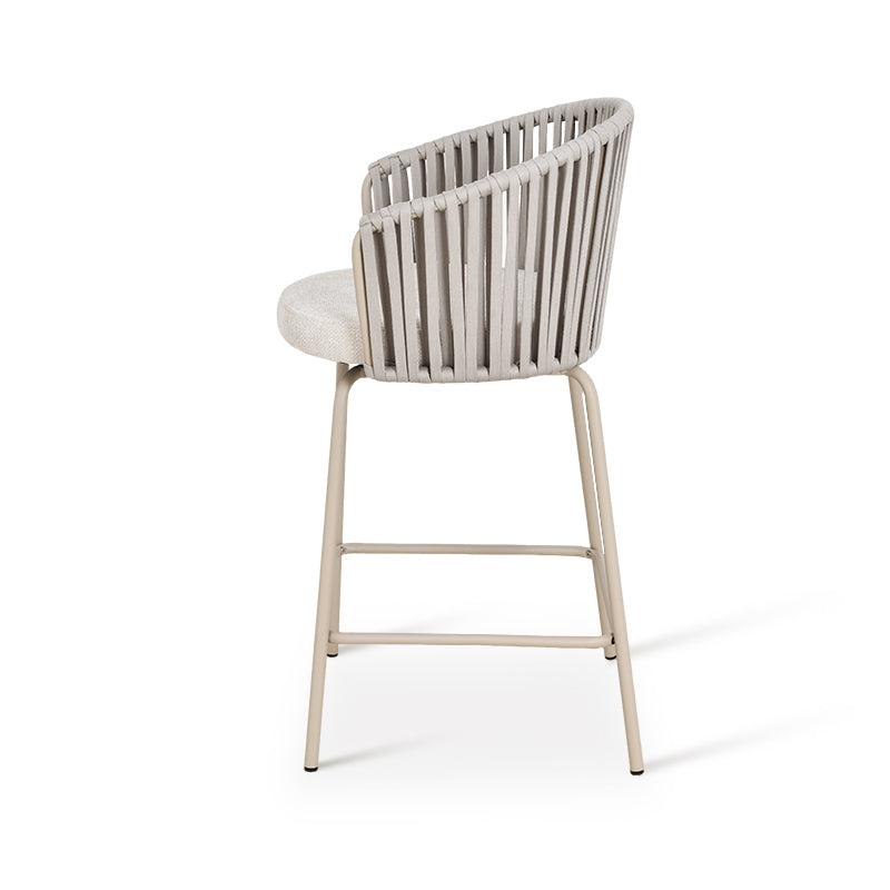 Taburete exterior Louisa en efecto lino con reposabrazos 65cm [Lote de 2]