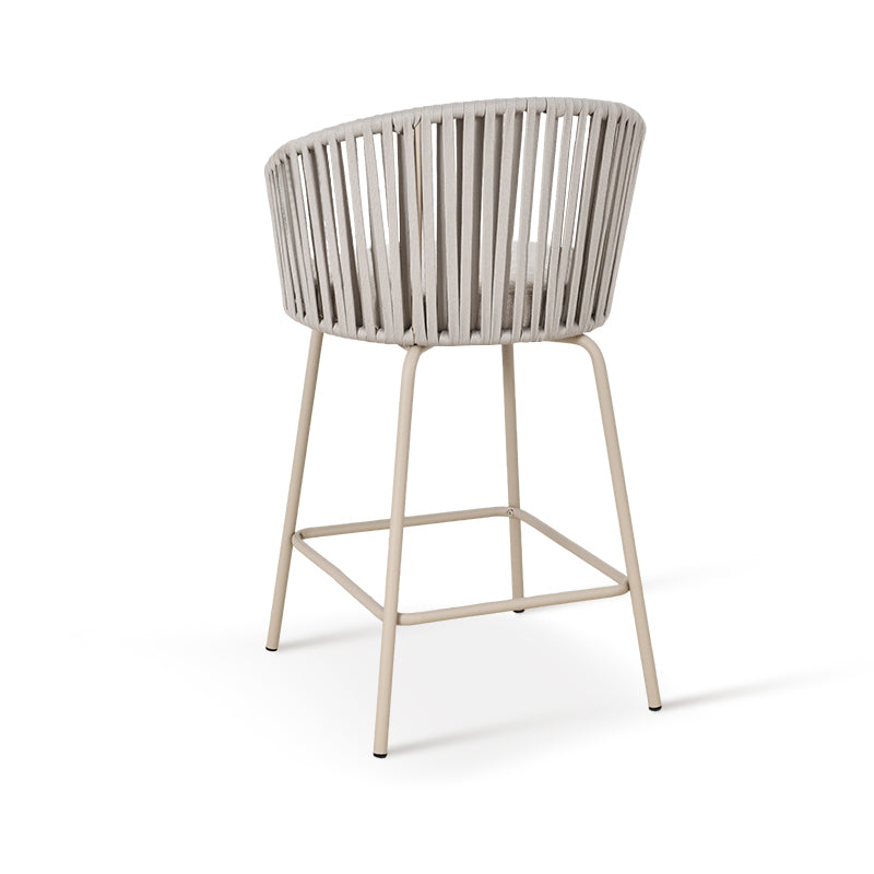 Taburete exterior Louisa en efecto lino con reposabrazos 65cm [Lote de 2]