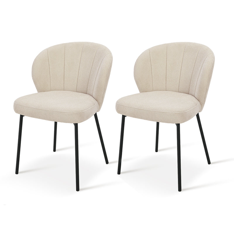 Silla de comedor Seraphina [Juego de 2] [Chenilla][Tejido efecto lino]