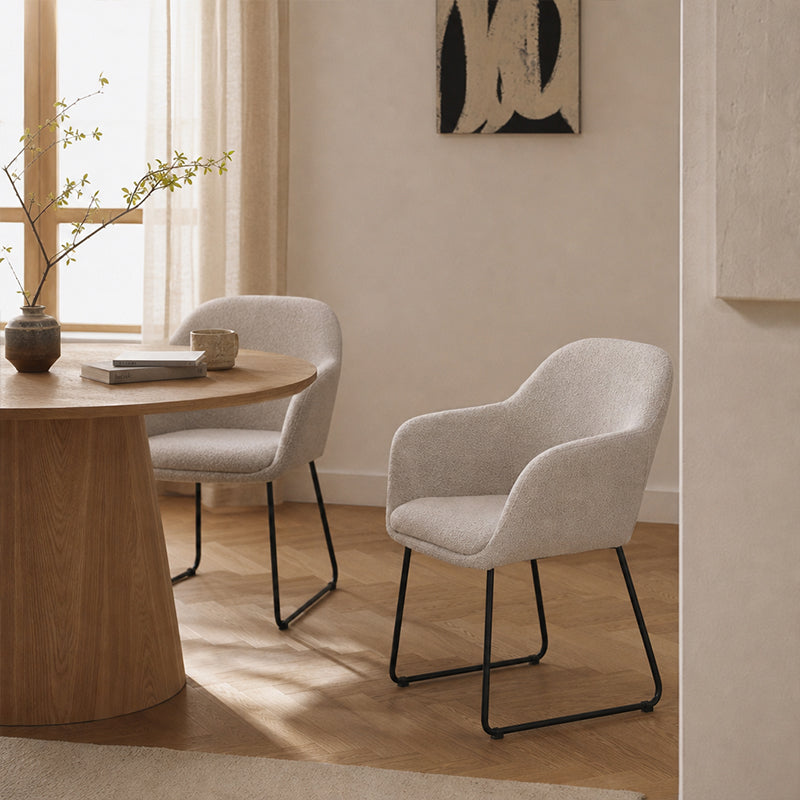 Silla de comedor con reposabrazos Neve [Juego de 2] [Bucle]