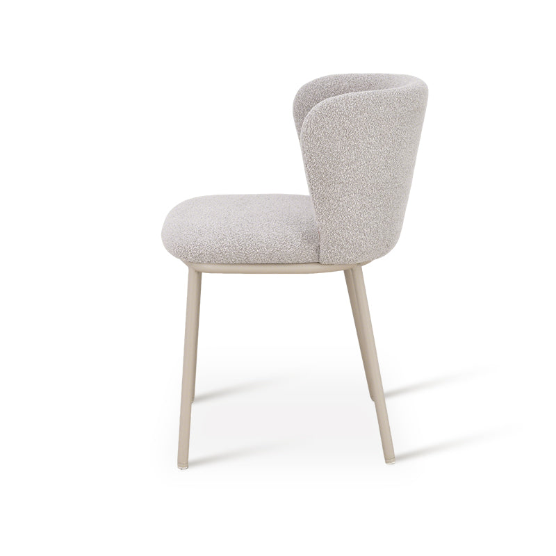 Silla de comedor Karin [Juego de 2] [Tejido con bucle y efecto lino]