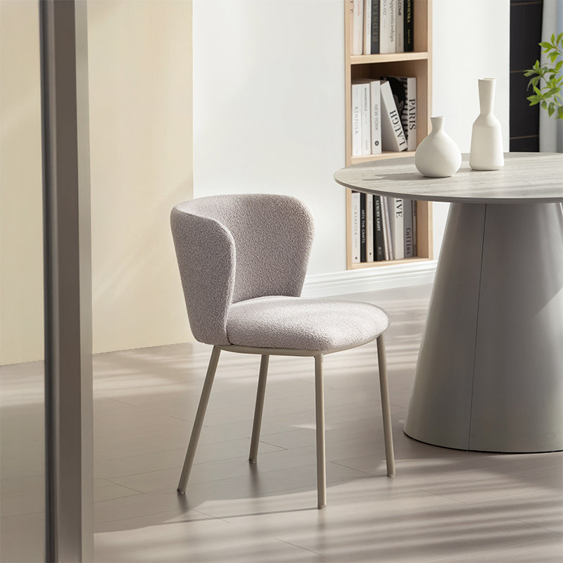Silla de comedor Karin [Juego de 2] [Tejido con bucle y efecto lino]