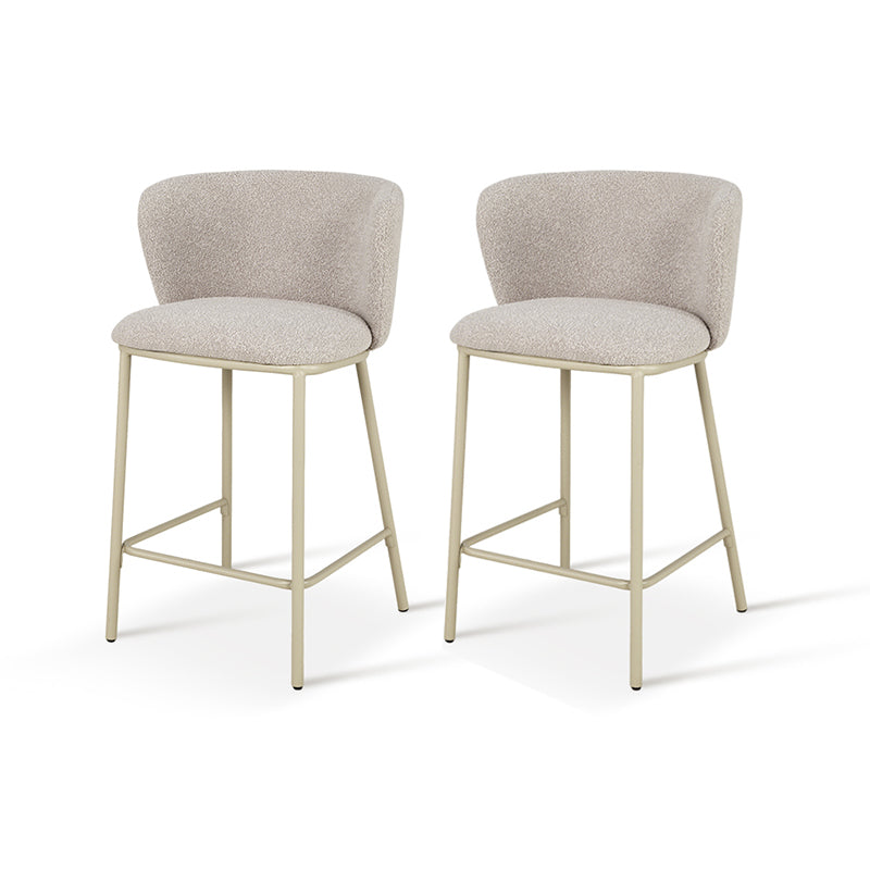 Taburetes de bar alto Karin [Juego de 2] [Bucle y Lino] [65 cm] Ofcasafurniture ES