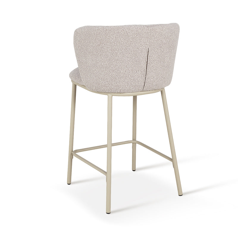 Taburete de bar Karin [Juego de 2] [Tejido bouclette y lino] [65 cm]