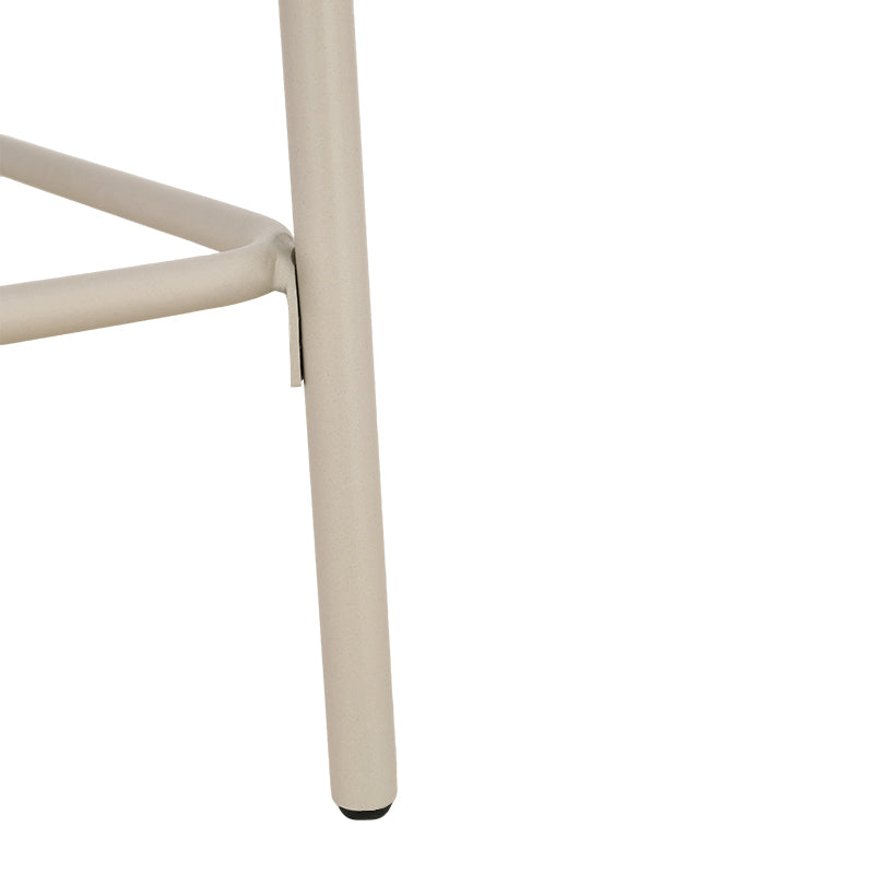 Taburete alto Karin en bucle y tejido efecto lino 65cm con respaldo [Juego de 2]