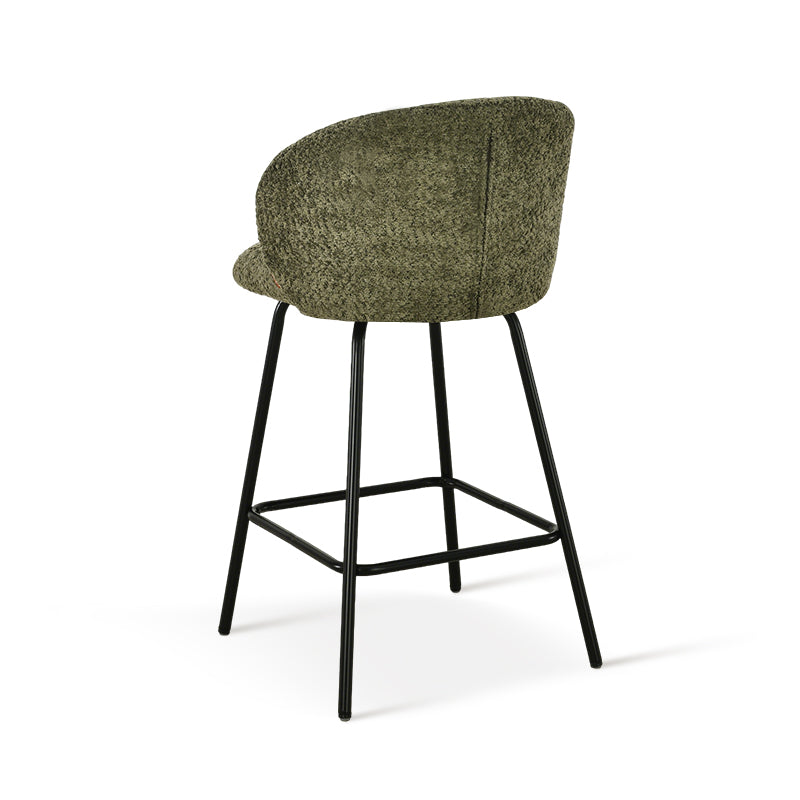 Taburete alto Yasin en bucle 65cm con respaldo [Juego de 2]