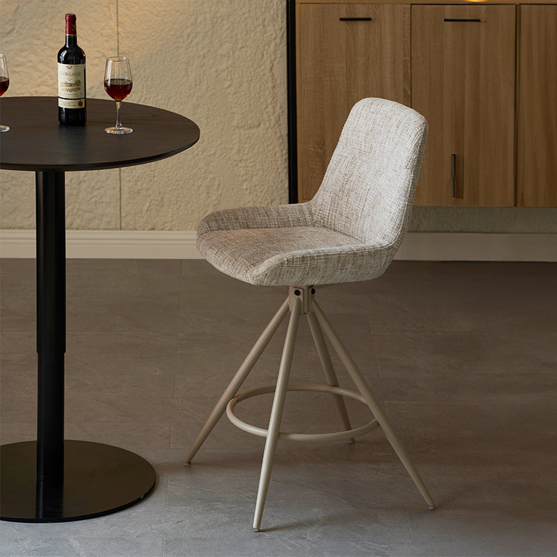 Taburetes de bar alto giratoria a 180° Farah [Juego de 2] [Lino] [67 cm] Ofcasafurniture ES