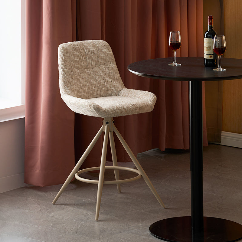 Taburetes de bar alto giratoria a 180° Farah [Juego de 2] [Lino] [67 cm] Ofcasafurniture ES