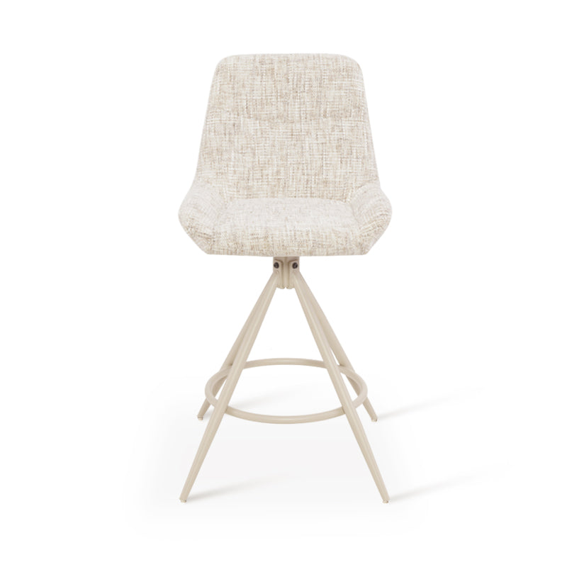 Taburetes de bar alto giratoria a 180° Farah [Juego de 2] [Lino] [67 cm] Ofcasafurniture ES