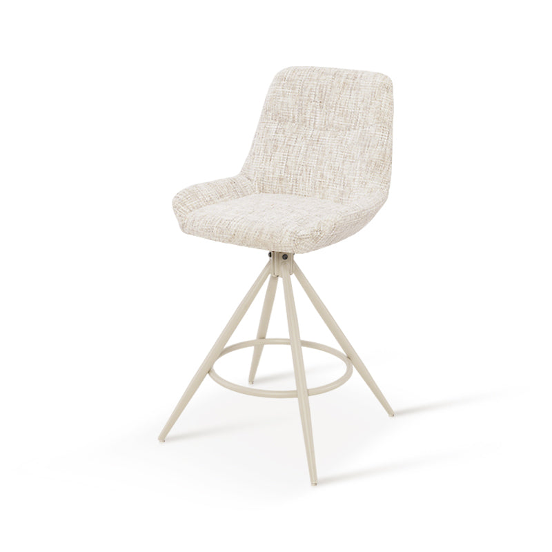 Taburetes de bar alto giratoria a 180° Farah [Juego de 2] [Lino] [67 cm] Ofcasafurniture ES