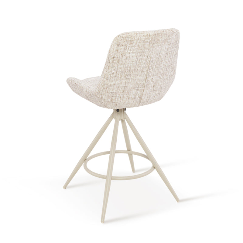 Taburetes de bar alto giratoria a 180° Farah [Juego de 2] [Lino] [67 cm] Ofcasafurniture ES