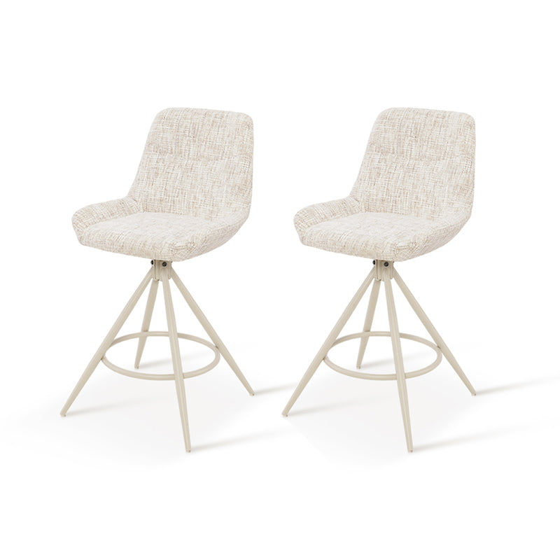 Taburetes de bar alto giratoria a 180° Farah [Juego de 2] [Lino] [67 cm] Ofcasafurniture ES