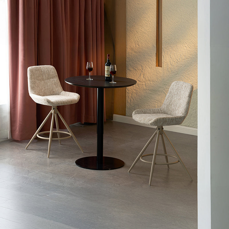 Taburetes de bar alto giratoria a 180° Farah [Juego de 2] [Lino] [67 cm] Ofcasafurniture ES