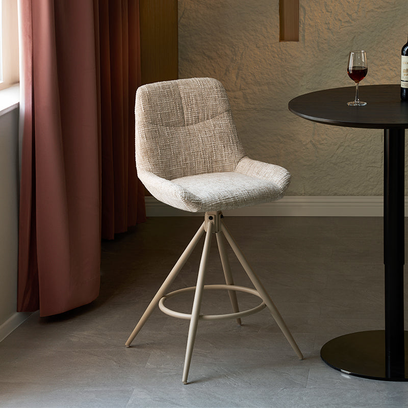 Taburetes de bar alto giratoria a 180° Farah [Juego de 2] [Lino] [67 cm] Ofcasafurniture ES