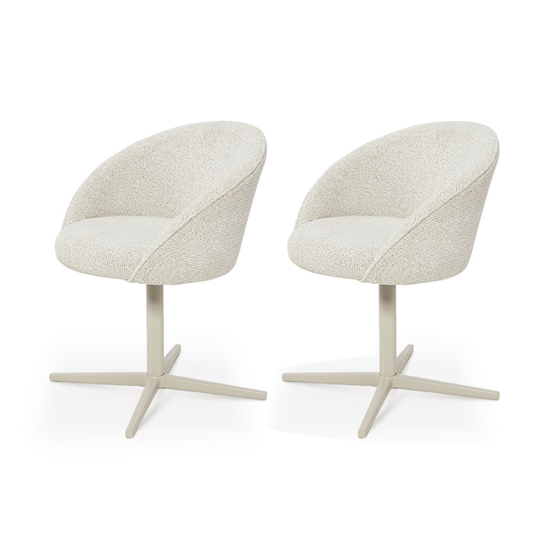 Sillón giratorio 360° para comedor Paislee [Juego de 2] [Tela de lino]