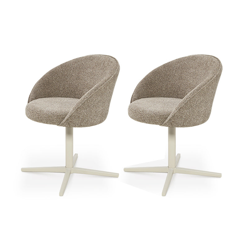 Sillón giratorio 360° para comedor Paislee [Juego de 2] [Tela de lino]