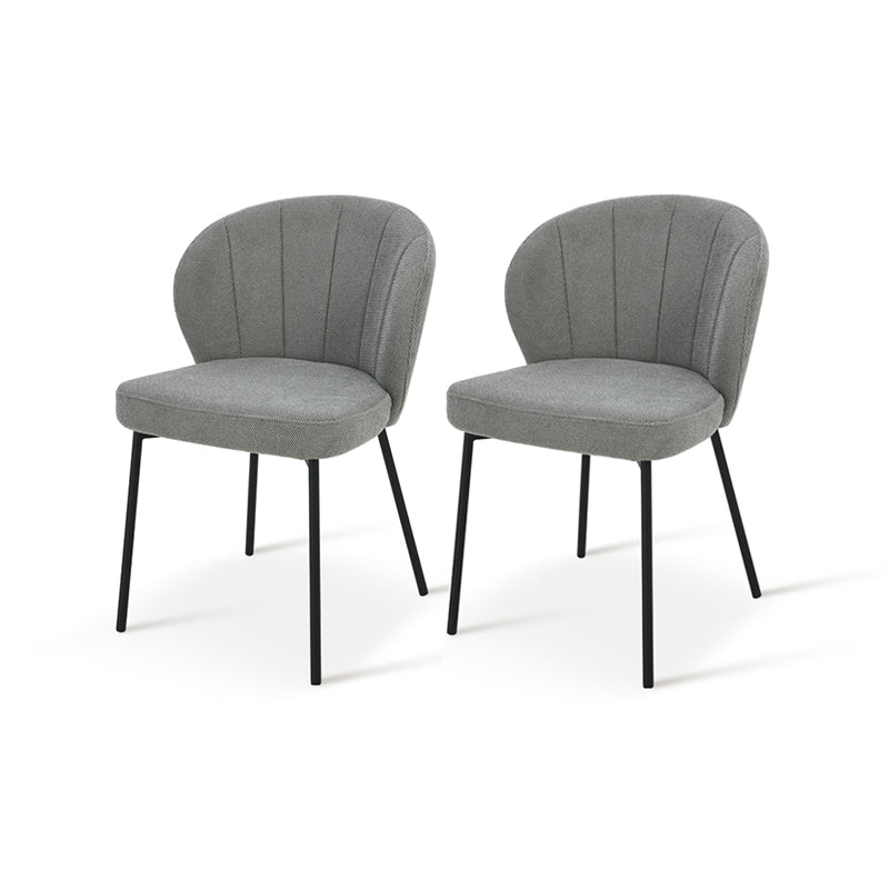 Silla de comedor Seraphina [Juego de 2] [Chenilla][Tejido efecto lino]