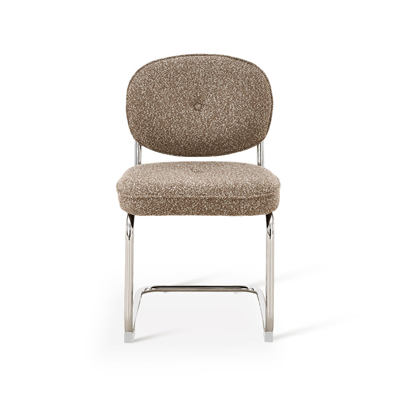 Silla de comedor Danica [unidad de 1] [tejido bouclé][plateado]