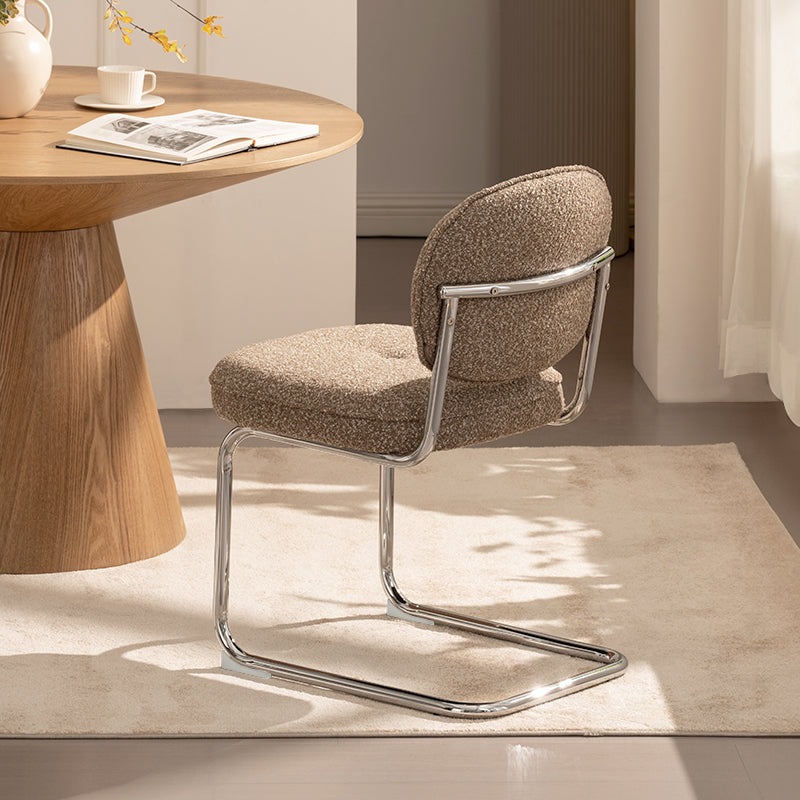 Silla de comedor Danica [unidad de 1] [tejido bouclé][plateado]