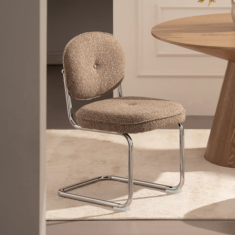 Silla de comedor Danica [unidad de 1] [tejido bouclé][plateado]