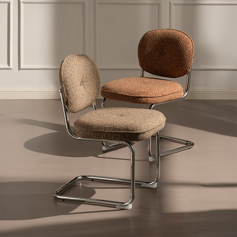 Silla de comedor Danica [unidad de 1] [tejido bouclé][plateado]