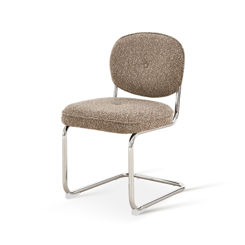 Silla de comedor Danica [unidad de 1] [tejido bouclé][plateado]