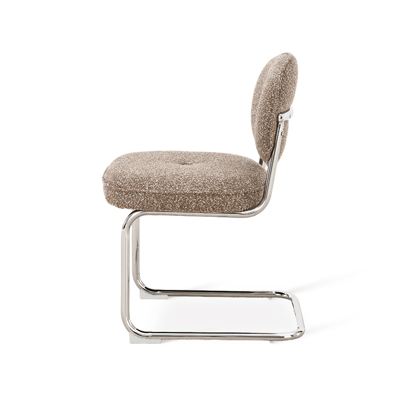 Silla de comedor Danica [unidad de 1] [tejido bouclé][plateado]