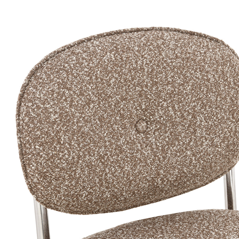Silla de comedor Danica [unidad de 1] [tejido bouclé][plateado]