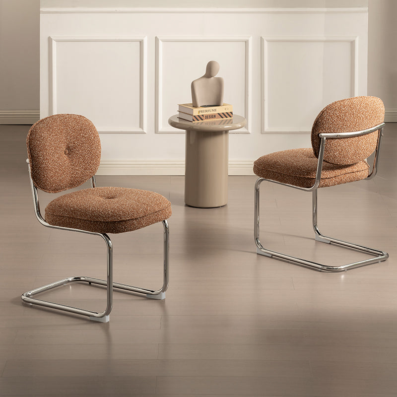 Silla de comedor Danica [unidad de 1] [tejido bouclé][plateado]