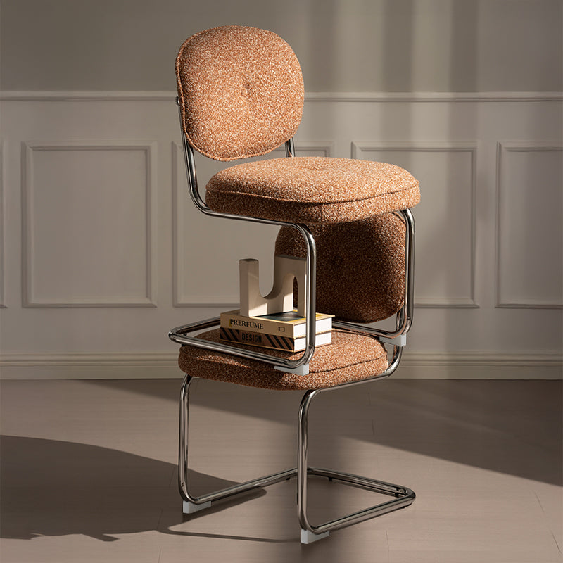 Silla de comedor Danica [unidad de 1] [tejido bouclé][plateado]
