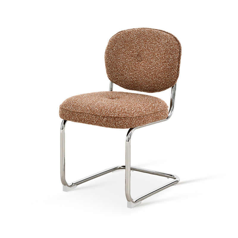 Silla de comedor Danica [unidad de 1] [tejido bouclé][plateado]