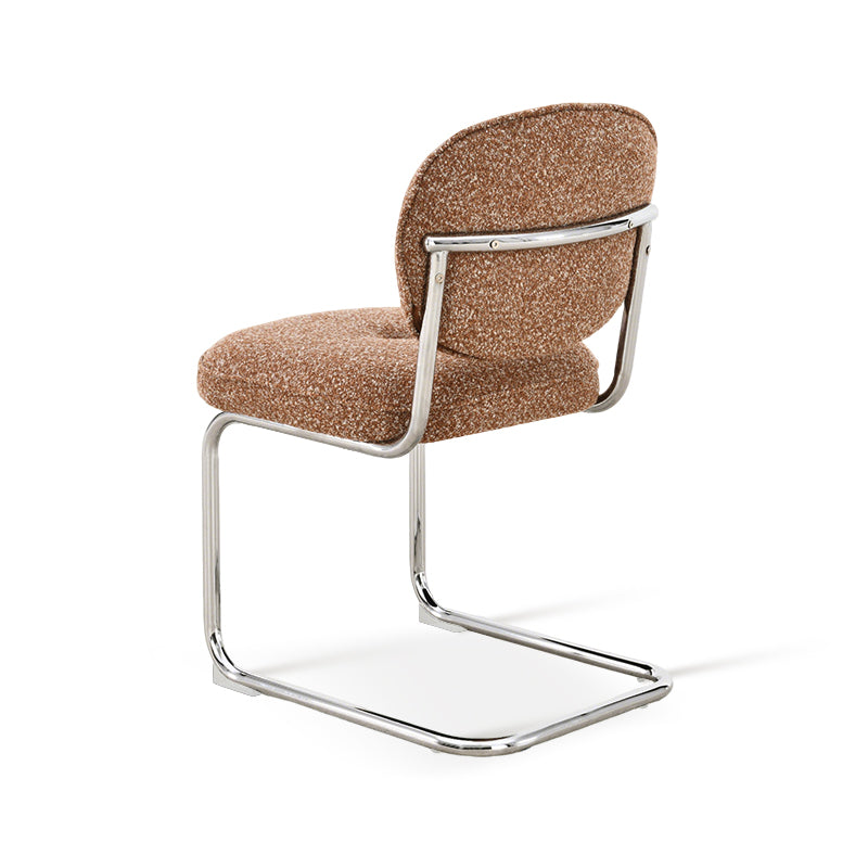 Silla de comedor Danica [unidad de 1] [tejido bouclé][plateado]